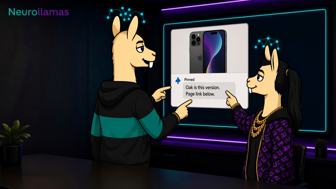 Neurollamas mascots pinning a short product comment reply under a photo