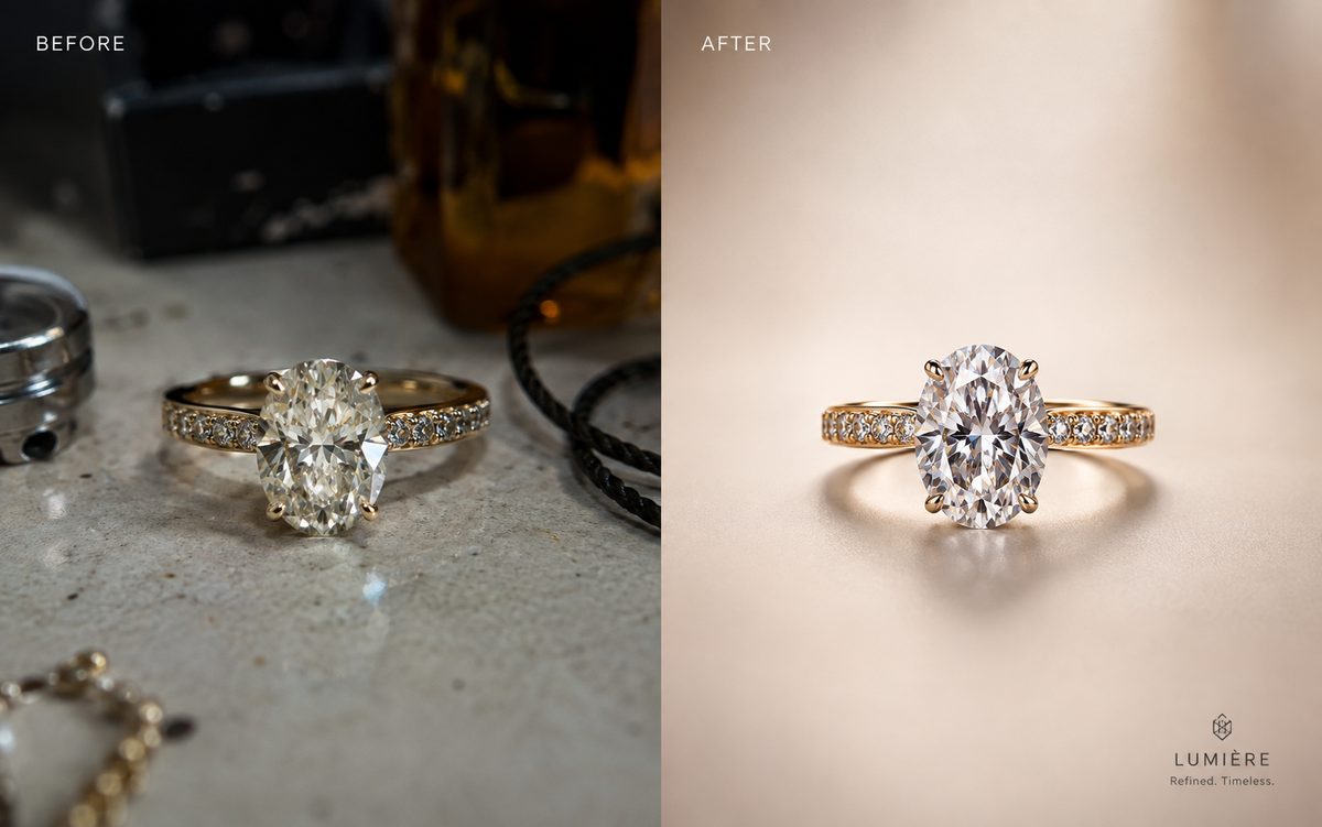 Before and after product photo